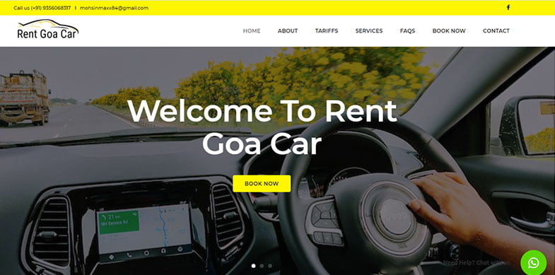 Rent Goa Car | Parshva Web Solutions